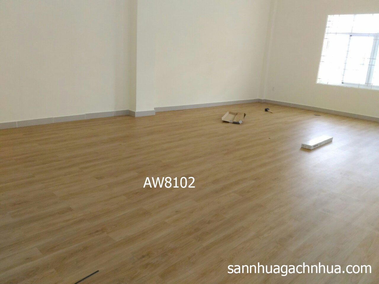 Sử dụng sàn nhựa giả gỗ AW8102 cho công trình trường tiểu học Điện Biên